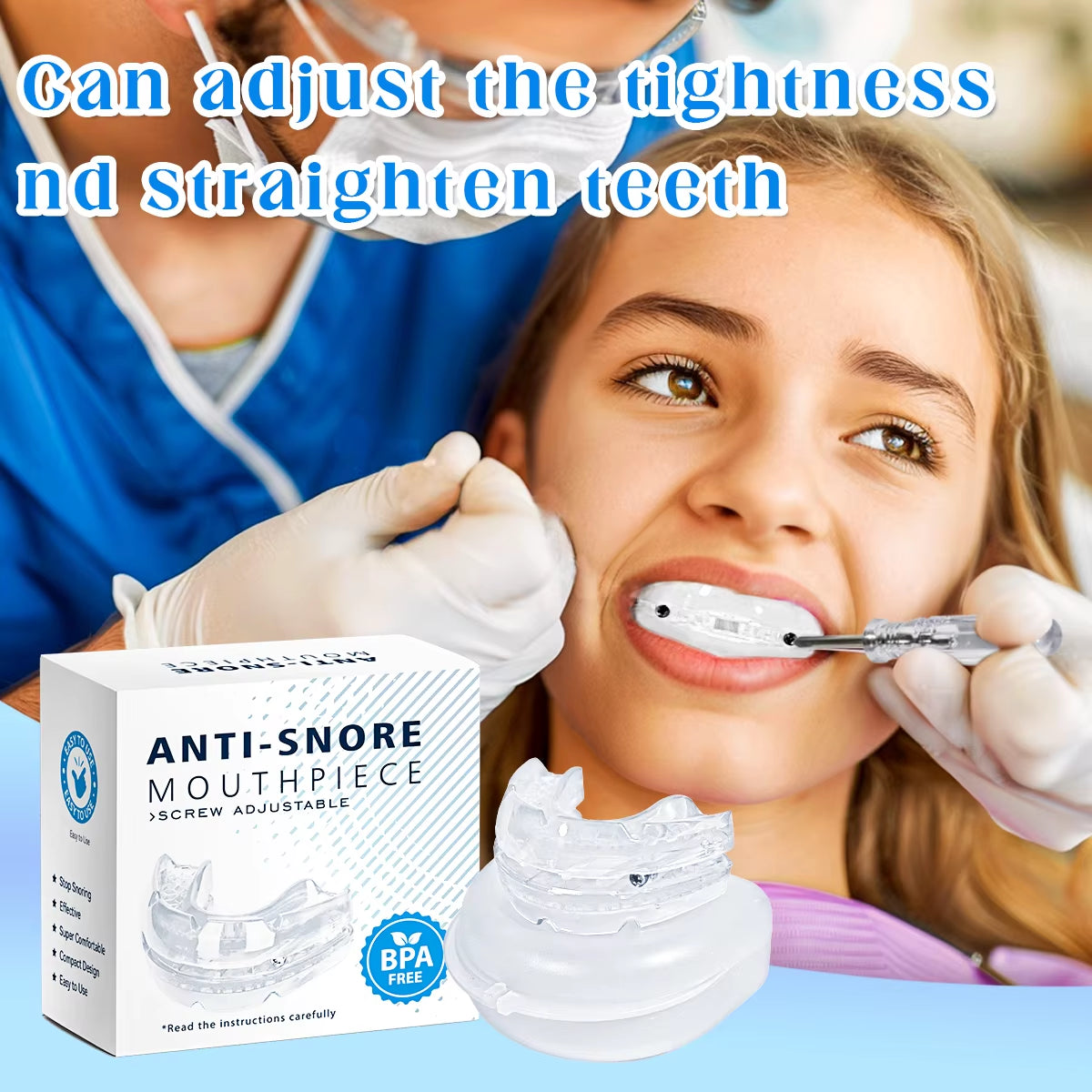 2024 New Arrival Adjustable anti Snoring Mouth Guard Braces Sleeping Anti-Snoring Devices Bruxism Improve Sleep Snore Mouthpiece