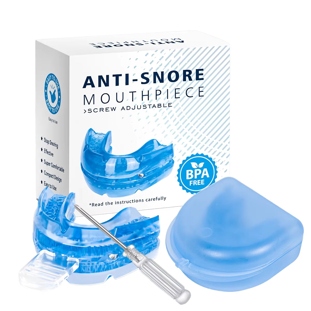 2024 New Arrival Adjustable anti Snoring Mouth Guard Braces Sleeping Anti-Snoring Devices Bruxism Improve Sleep Snore Mouthpiece