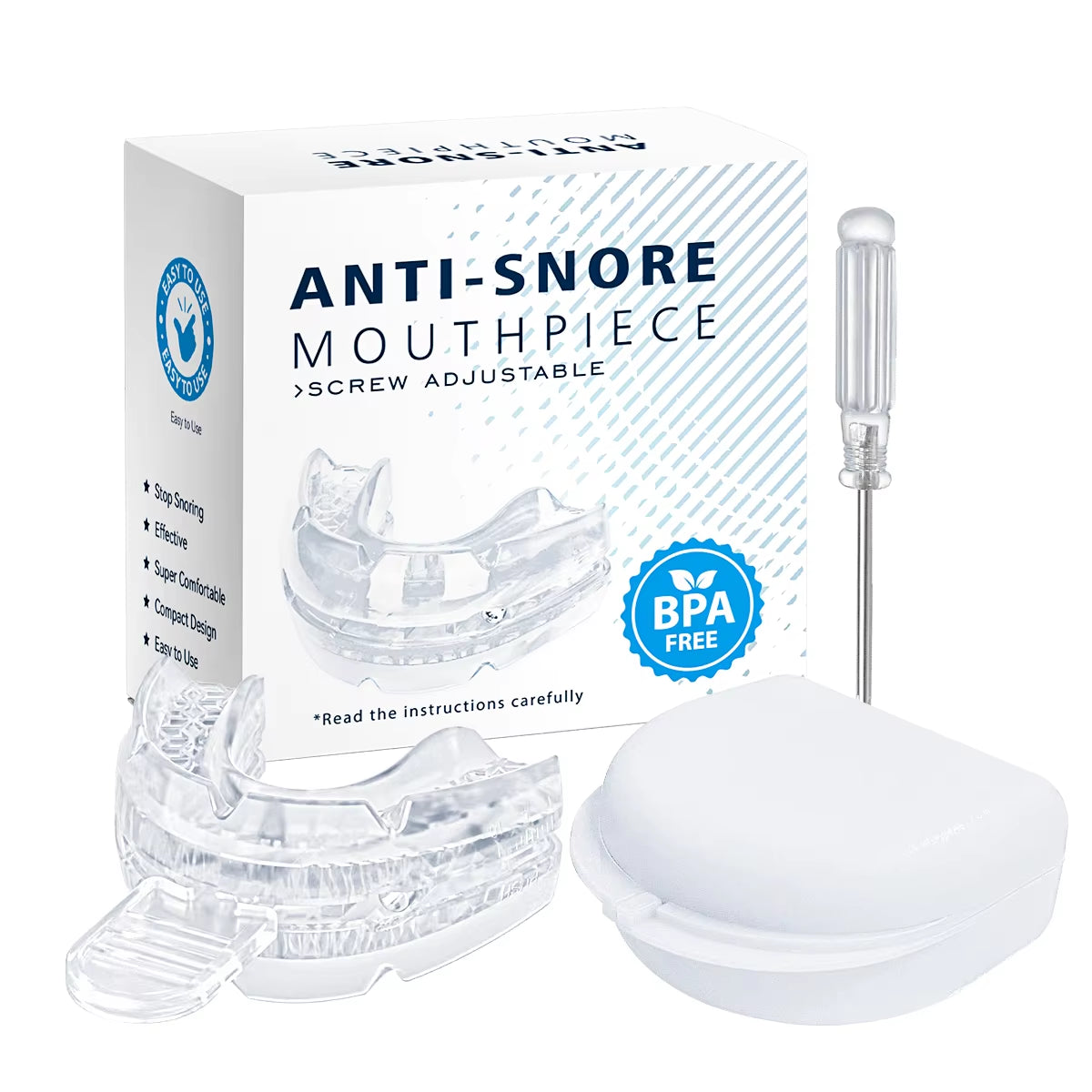 2024 New Arrival Adjustable anti Snoring Mouth Guard Braces Sleeping Anti-Snoring Devices Bruxism Improve Sleep Snore Mouthpiece