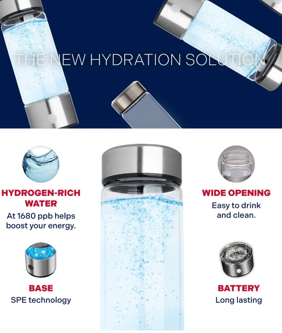Lunara Hydrogen-Rich Water Bottle
