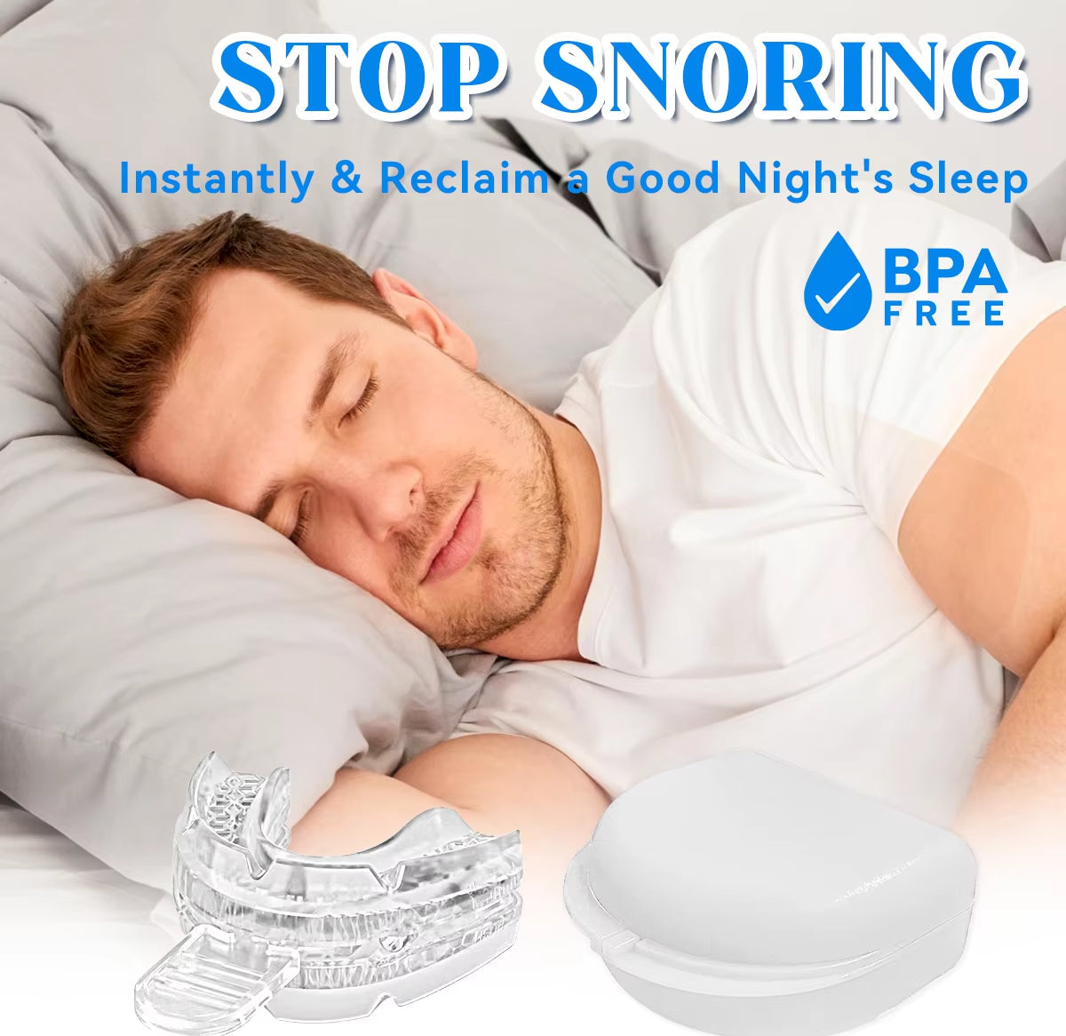 2024 New Arrival Adjustable anti Snoring Mouth Guard Braces Sleeping Anti-Snoring Devices Bruxism Improve Sleep Snore Mouthpiece